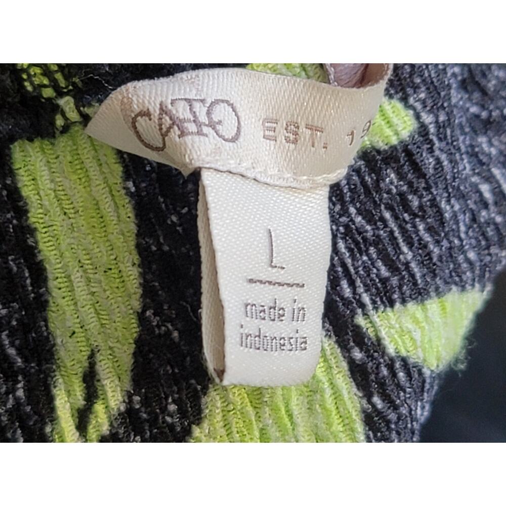 CATO Leaf Print Strapless Jumpsuit Women's Size Large Green Black Summer - Picture 9 of 11
